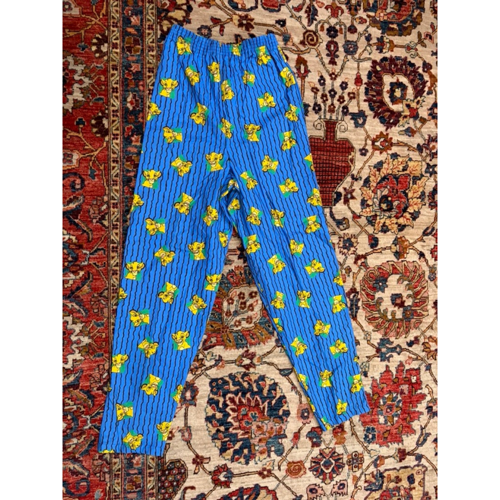Rare Vintage 90s Disney Lion King Simba AOP Pull On Pajama Pants Deadstock